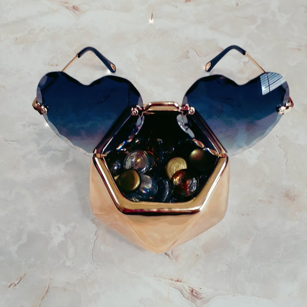 2021 Rimless Heart Shaped Sunglasses